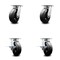 Service Caster 6 Inch Kingpinless Rubber on Steel Wheel Swivel Caster Set with 2 Brakes SCC SCC-KP30S620-RSR-2-SLB-2 - alternate 1